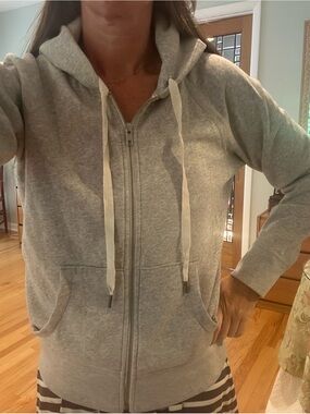J. Crew Gray Zip-Up Hoodie Sweatshirt